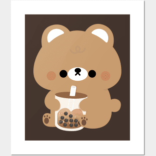 Bear Boba Tea Posters and Art